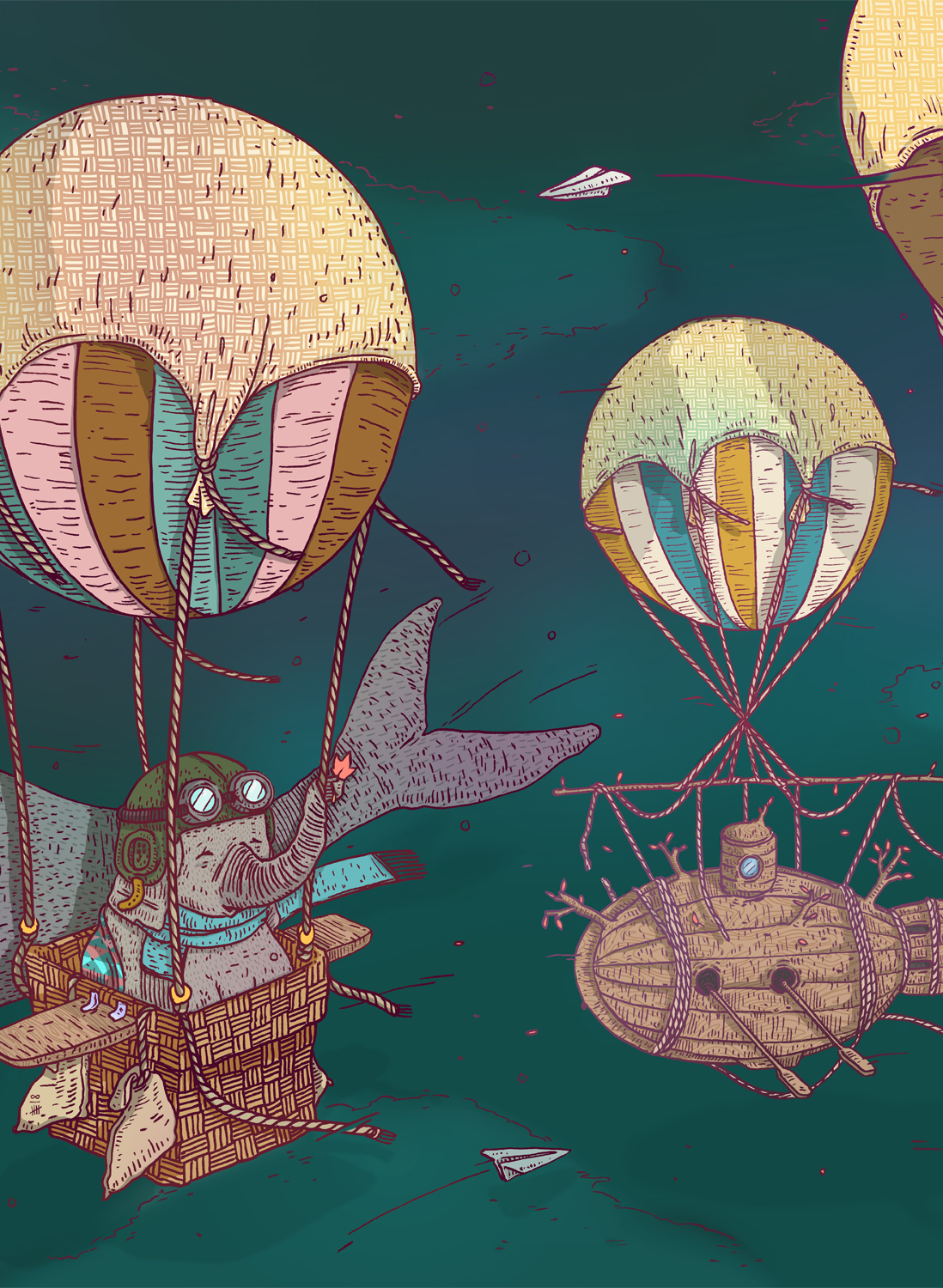 Wandbild Ballon Rides - Dusk