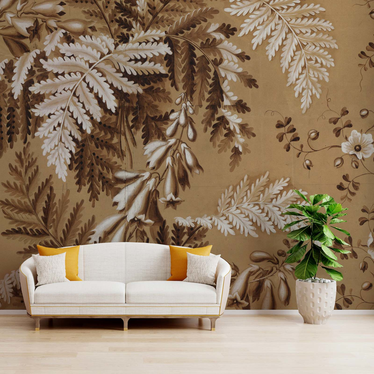 Wandbild Big Pattern Feuilles - 6 Drops