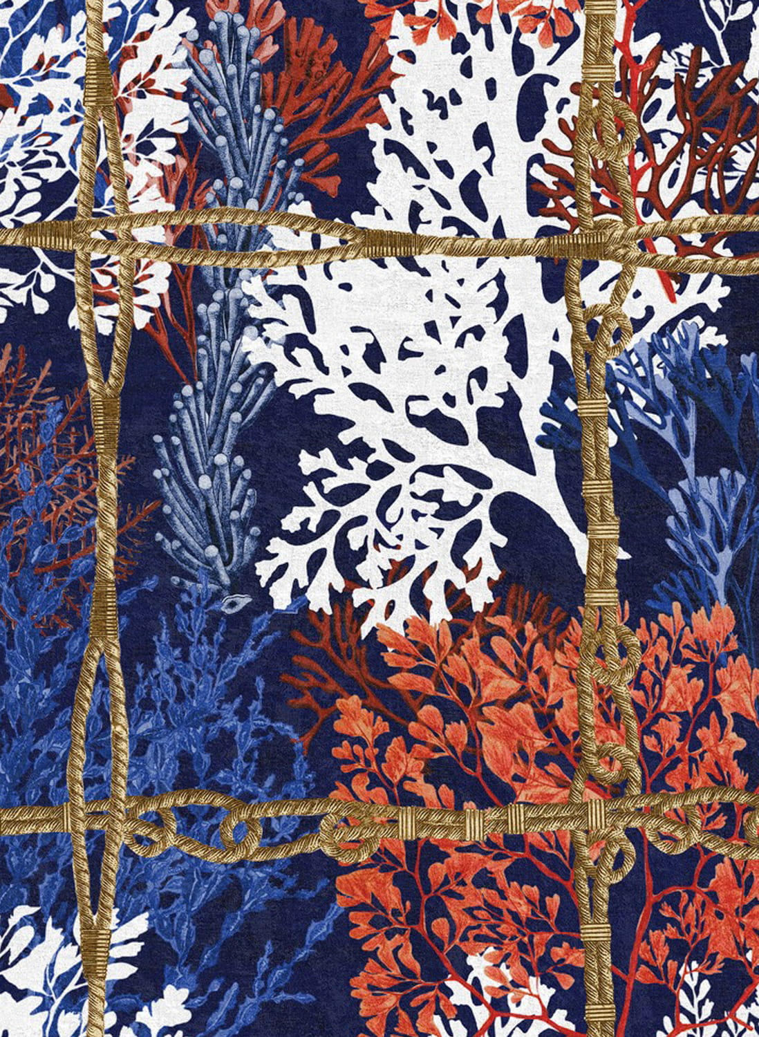 Tapete Corrallia - Indigo/ Red/ Black/ White/ Yellow