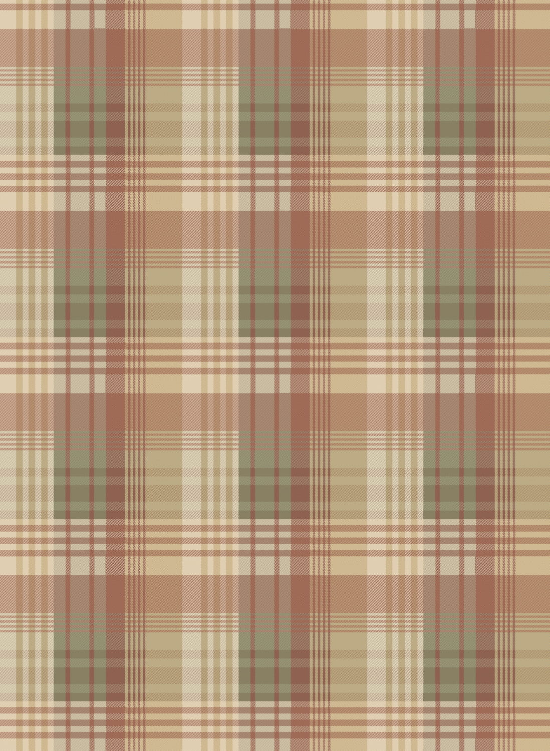 Tapete Mulberry Ancient Tartan - Lovat/ Red