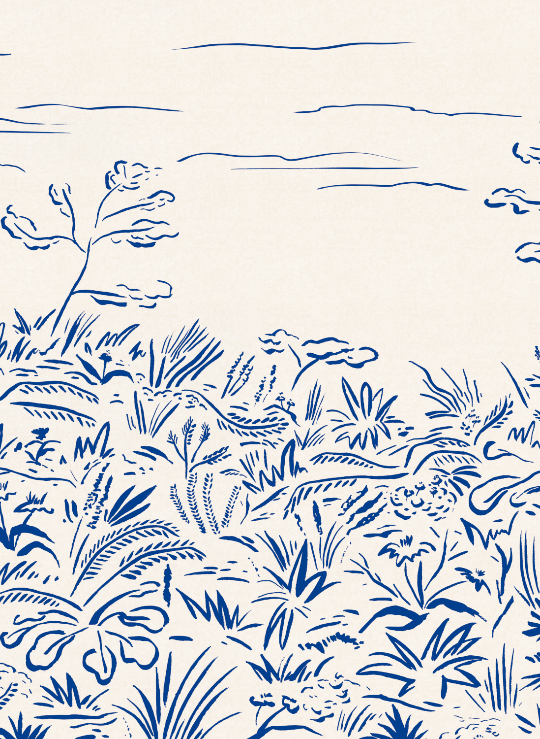 Wandbild Floral Cave - Blue