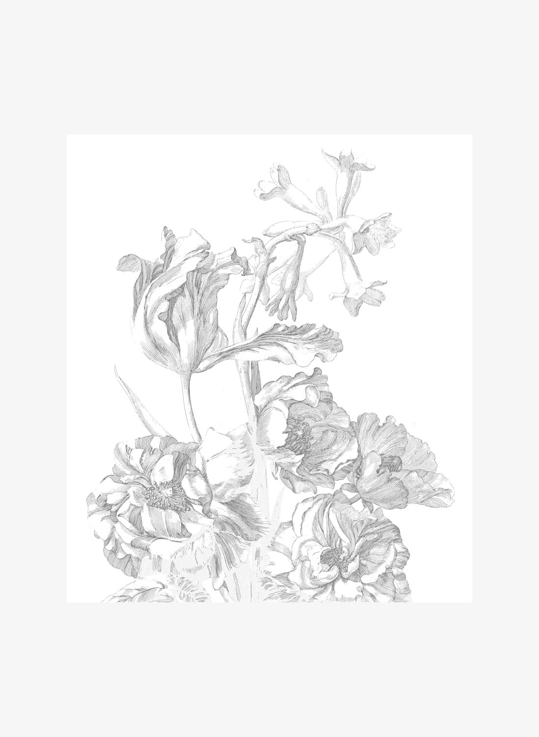 Wandbild Engraved Flowers 4 - S