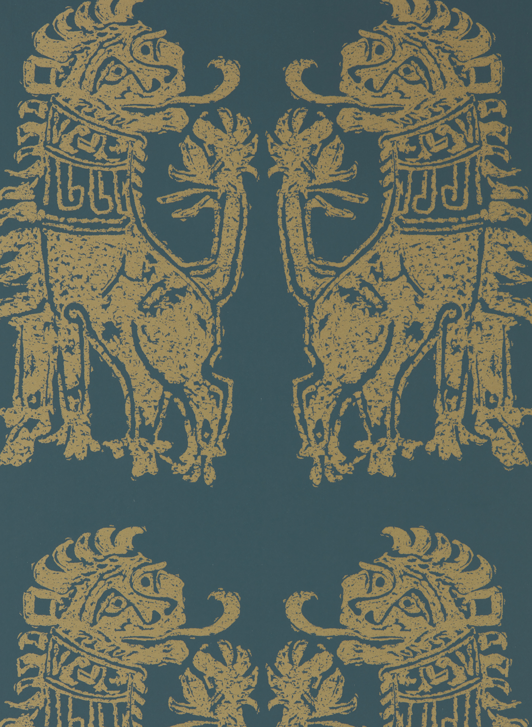 Tapete Sicilian Lion - Serpentine/ Gold