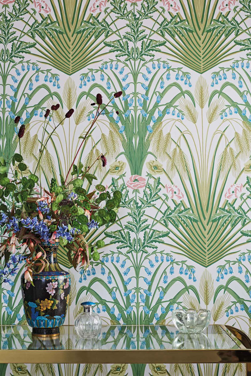 Tapete Bluebell - Green and Cream