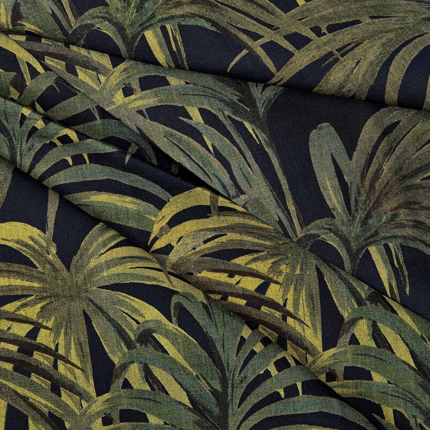 Stoff Palmeral - Cotton Linen - Midnight and Green