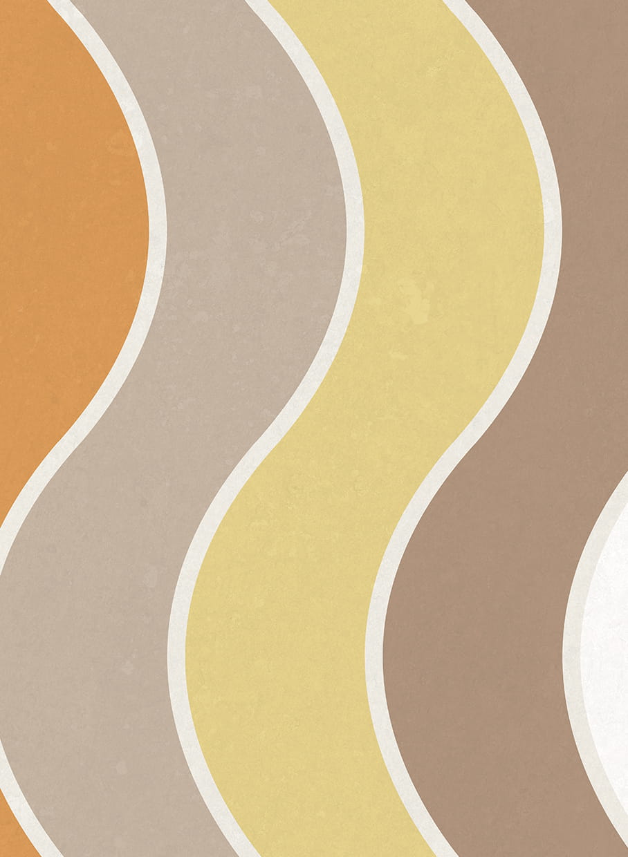Wandbild Seventies Waves - orange