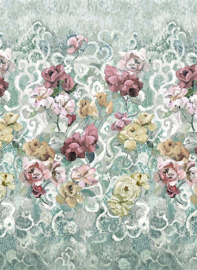 Tapete Tapestry Flower - Eau de Nil