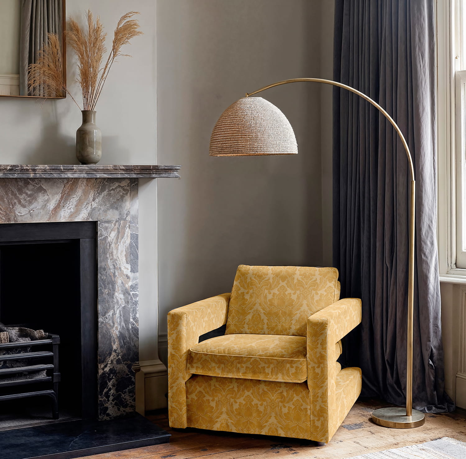 Stoff Venetian Damask - Curry