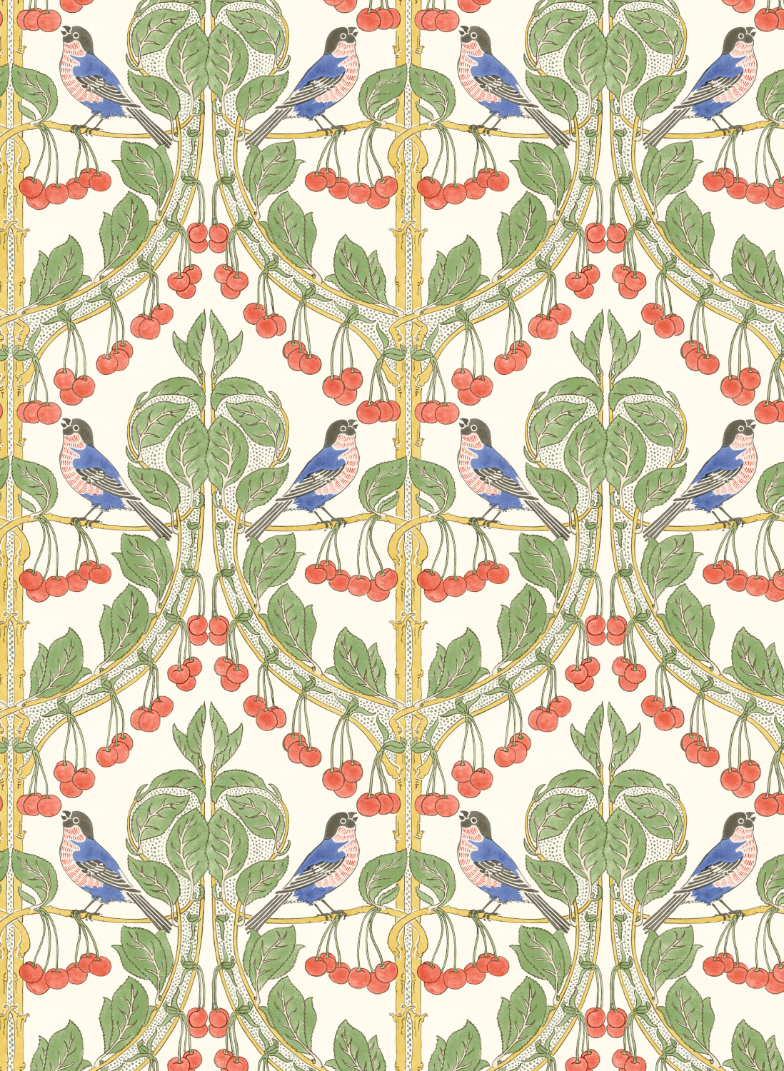 Tapete Birds & Cherries - Multi