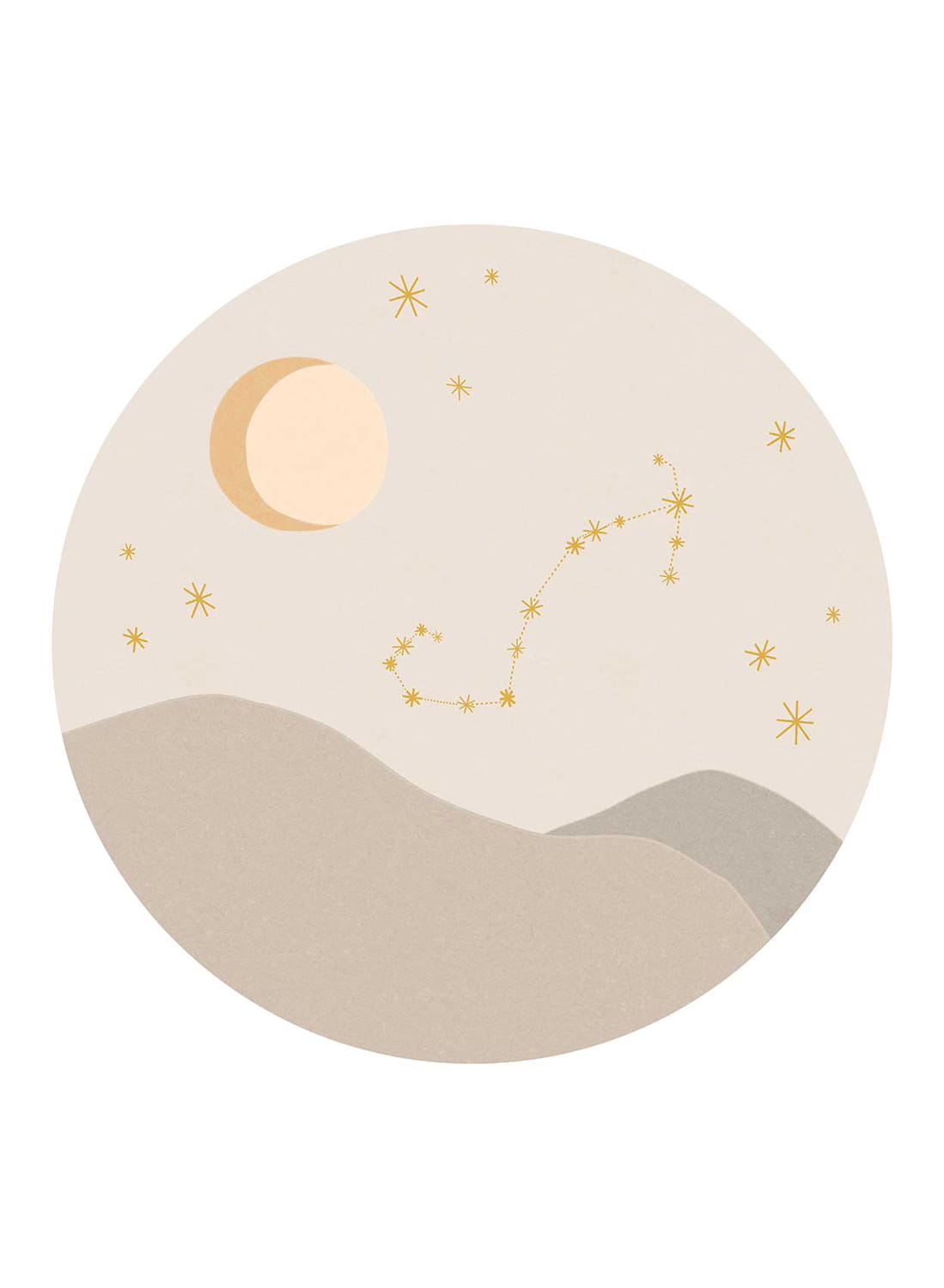 Wandbild Star Sign Circles Beige - Scorpio