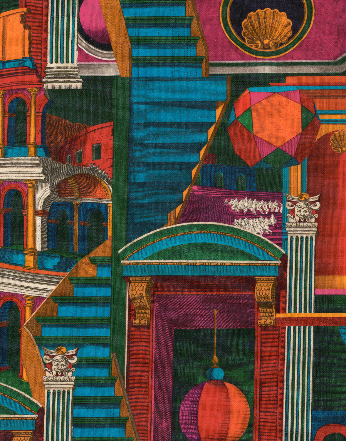 Fabric Piazza Degli Arlecchini - Linen - FB00136