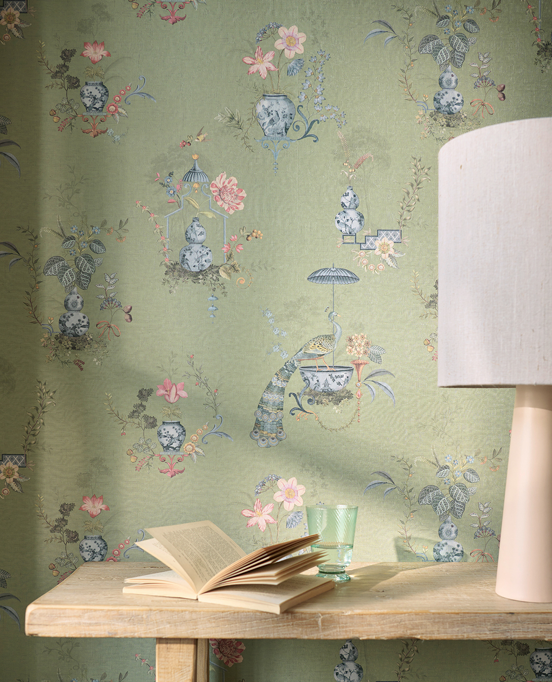 Tapete Chinese Porcelain - Light Green