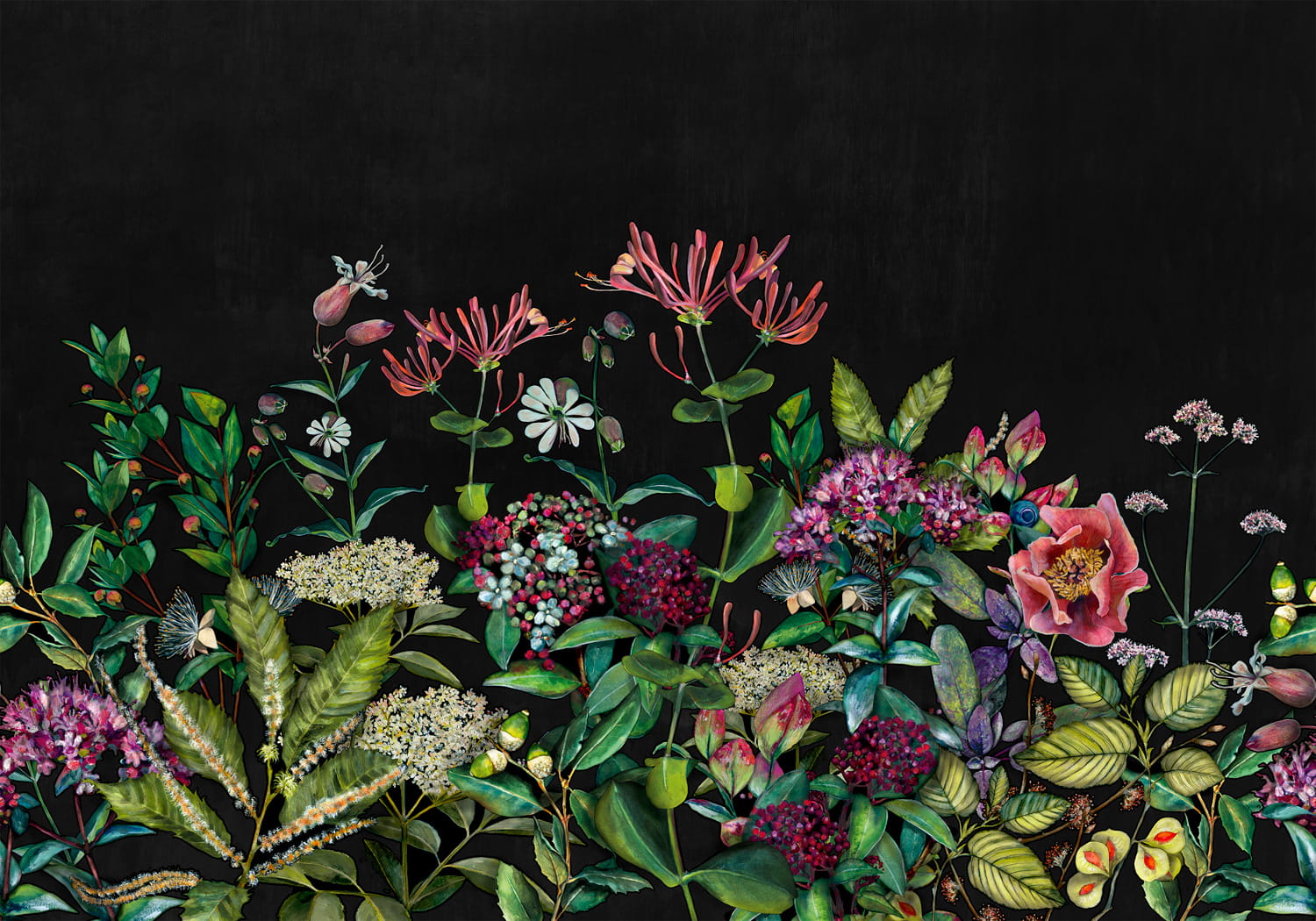 Wandbild Wild Floral - Night