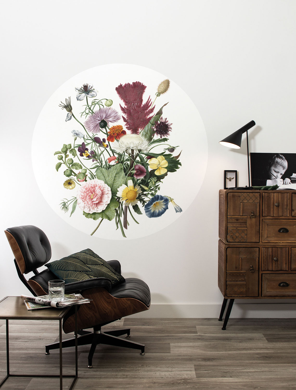 Wandbild Wild Flowers Circle - S - 1.425m