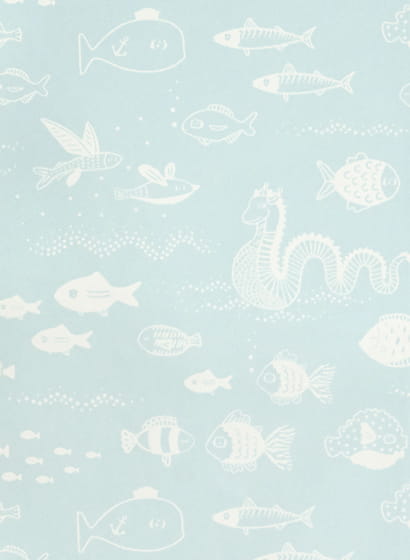 Tapete The Big Blue - Dusty Blue/ Cream White