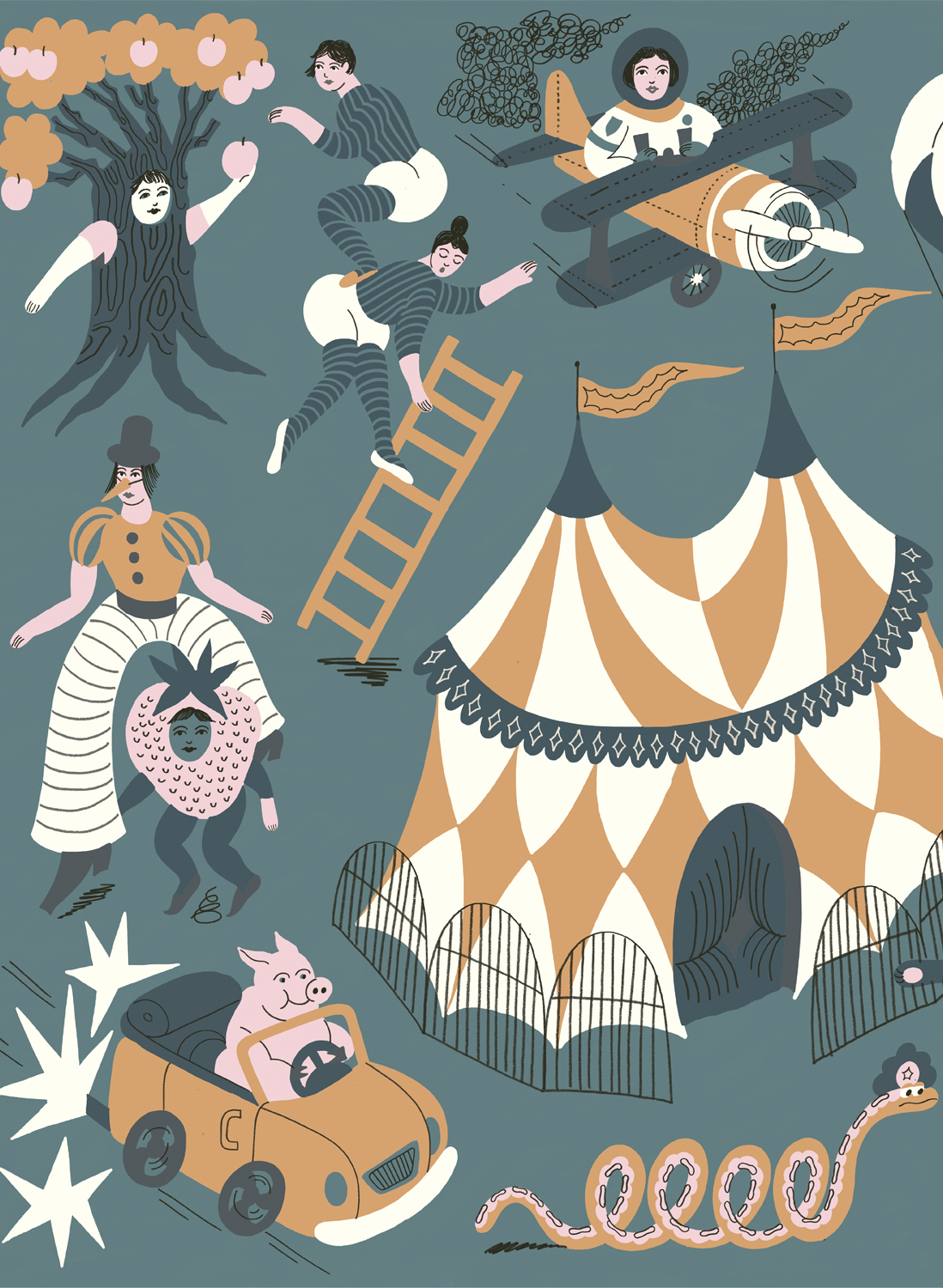 Wandbild Magic Circus - Aquamarine