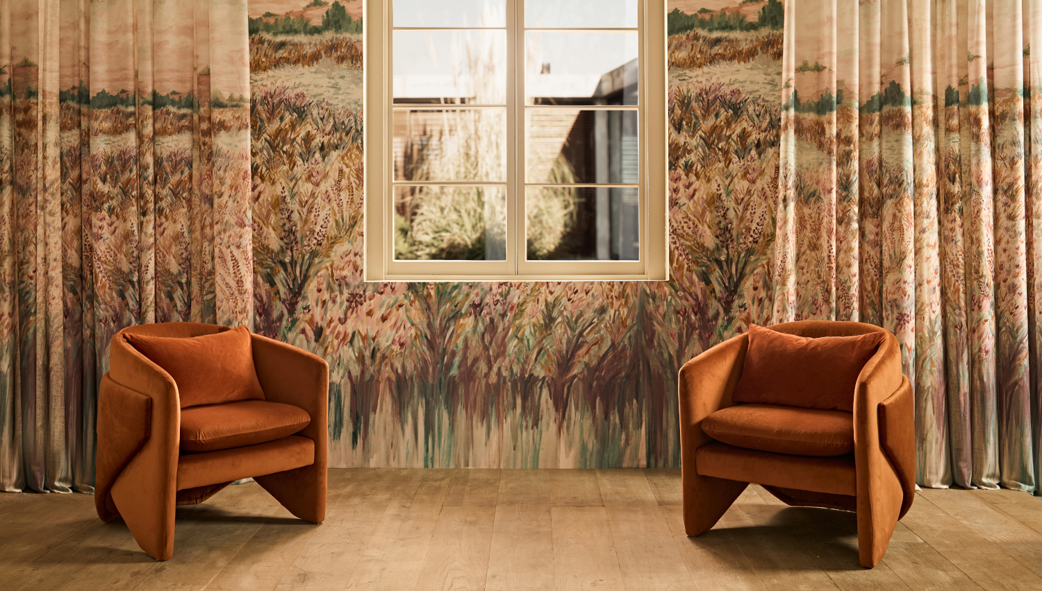 Carta da parati panoramica Wildbloom - Mineral/ Blush