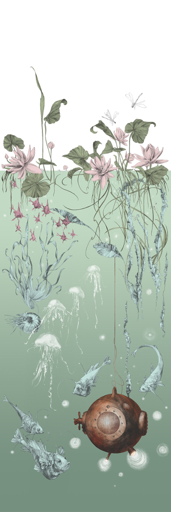 Tapete Nautilus/ Méduses/ Nénuphars - Nautilus droit - Aqua