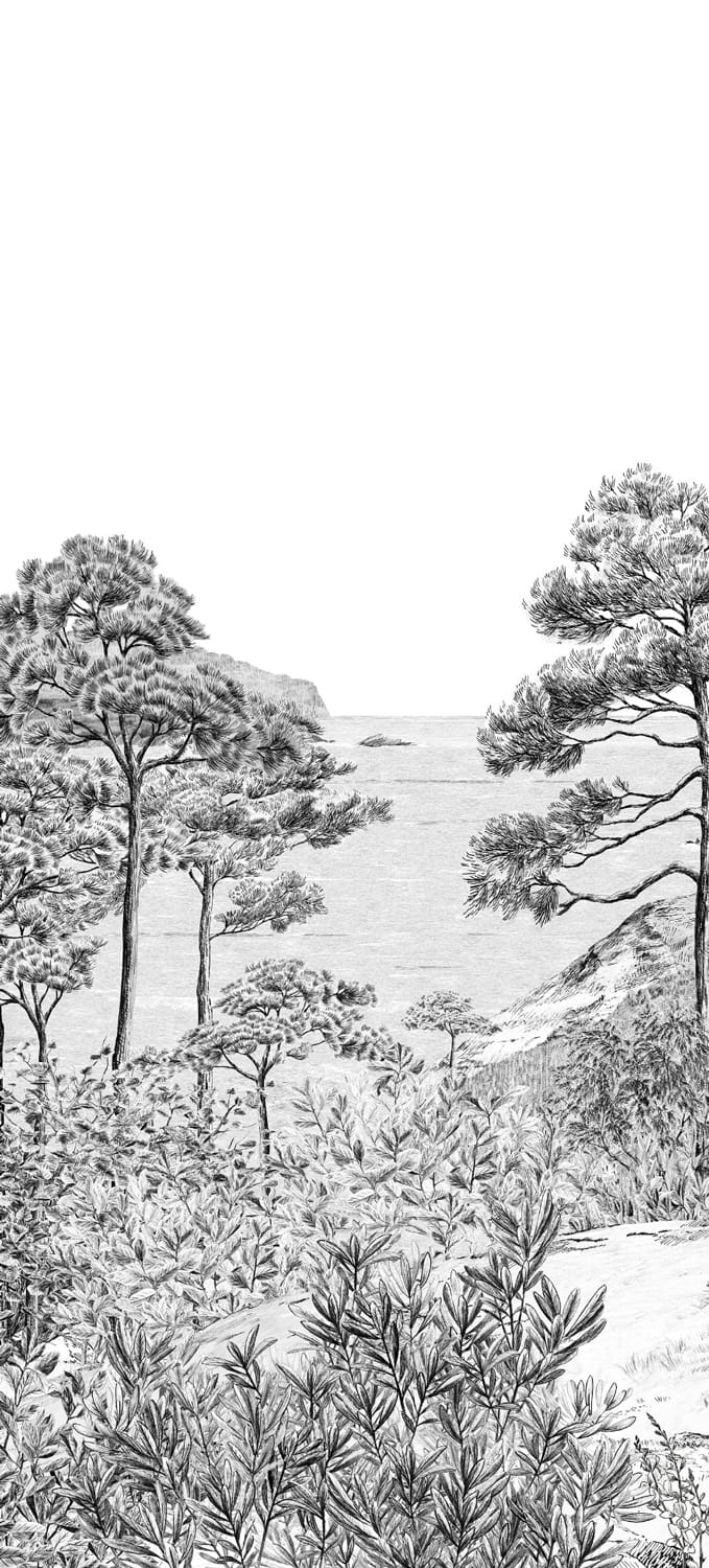 Carta da parati Euskadi - Grisaille Panel D