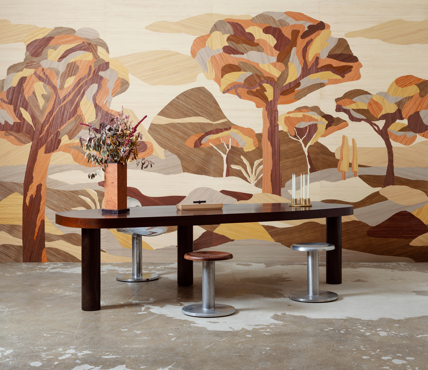 Wandbild Under The Sycamore Tree - Mahogany Wood