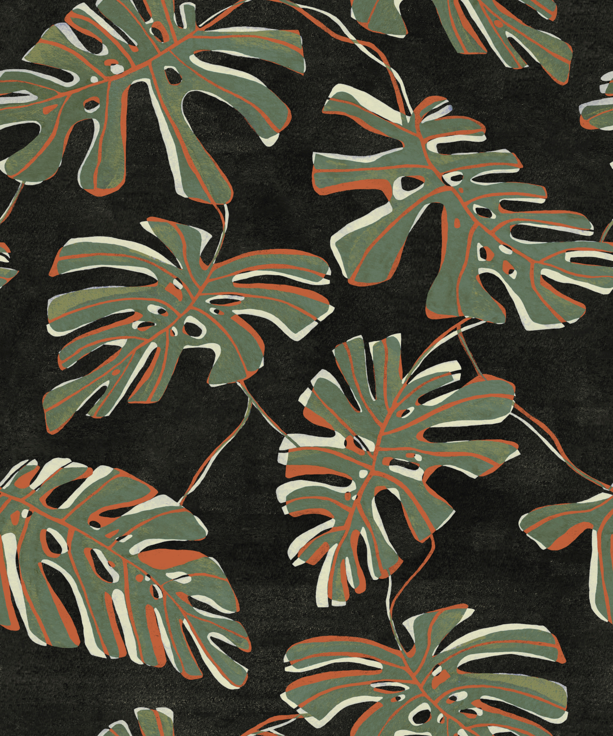 Papier peint Monstera - Ébano