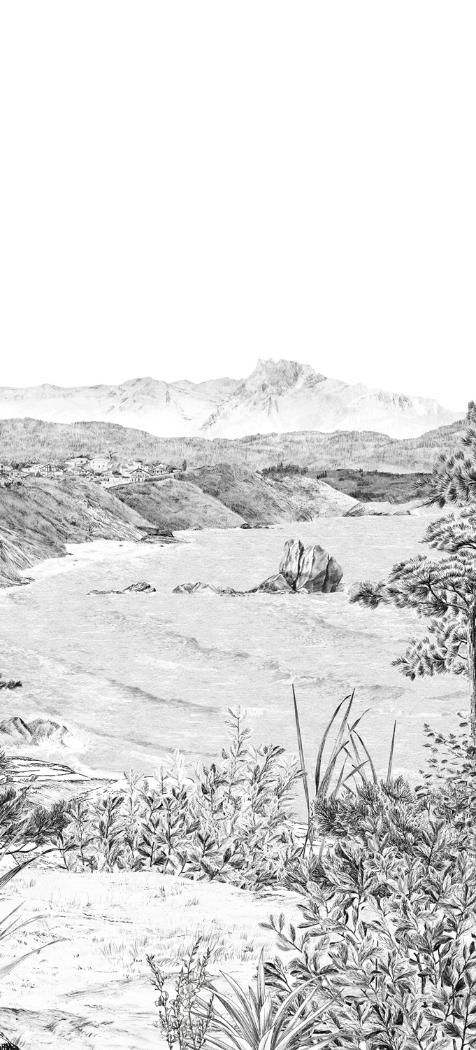 Papier peint Euskadi - Grisaille Panel C