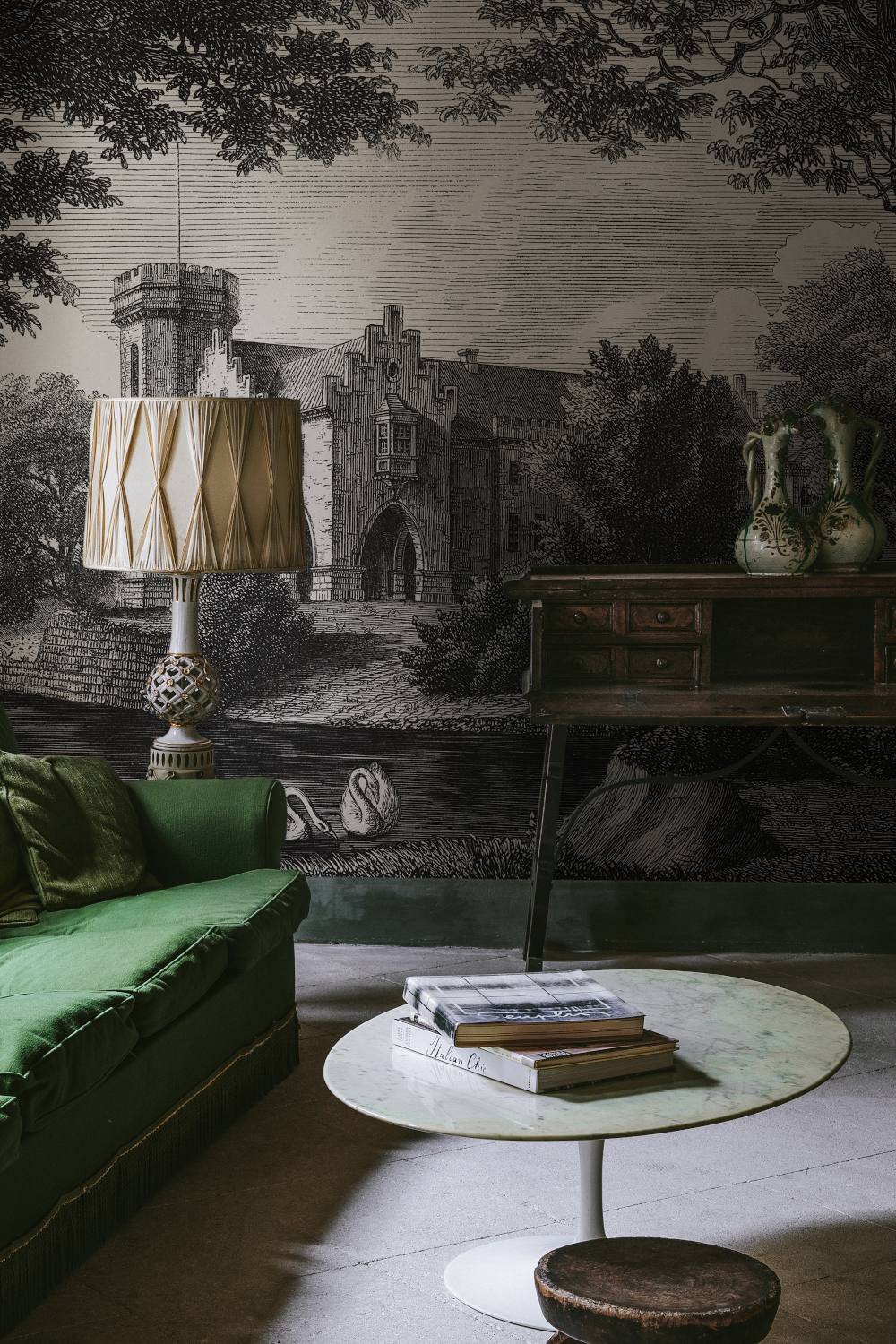 Wandbild Swan Pond - Vintage