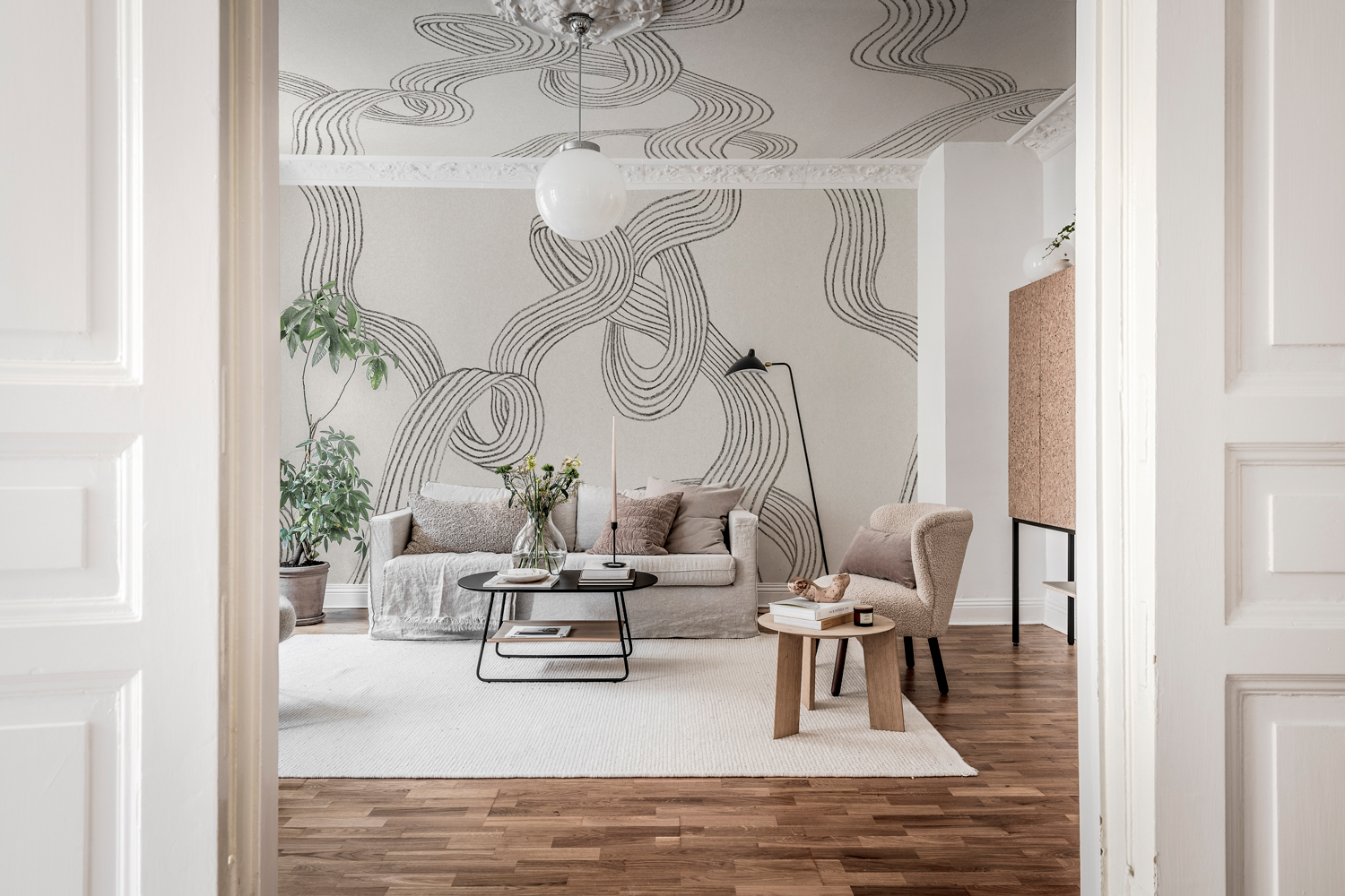 Wandbild Stripes - Graphite