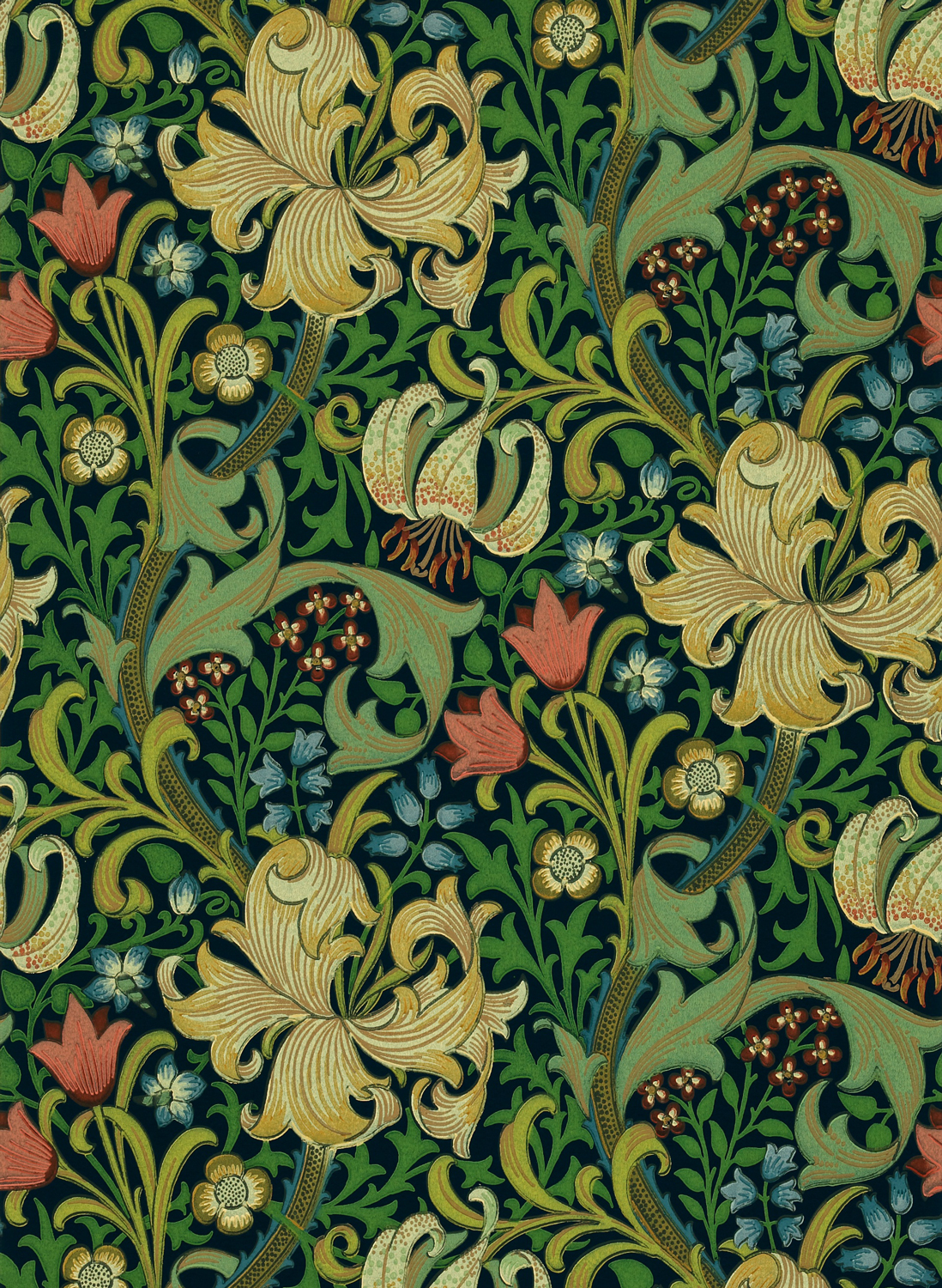 Tapete Golden Lily - Indigo