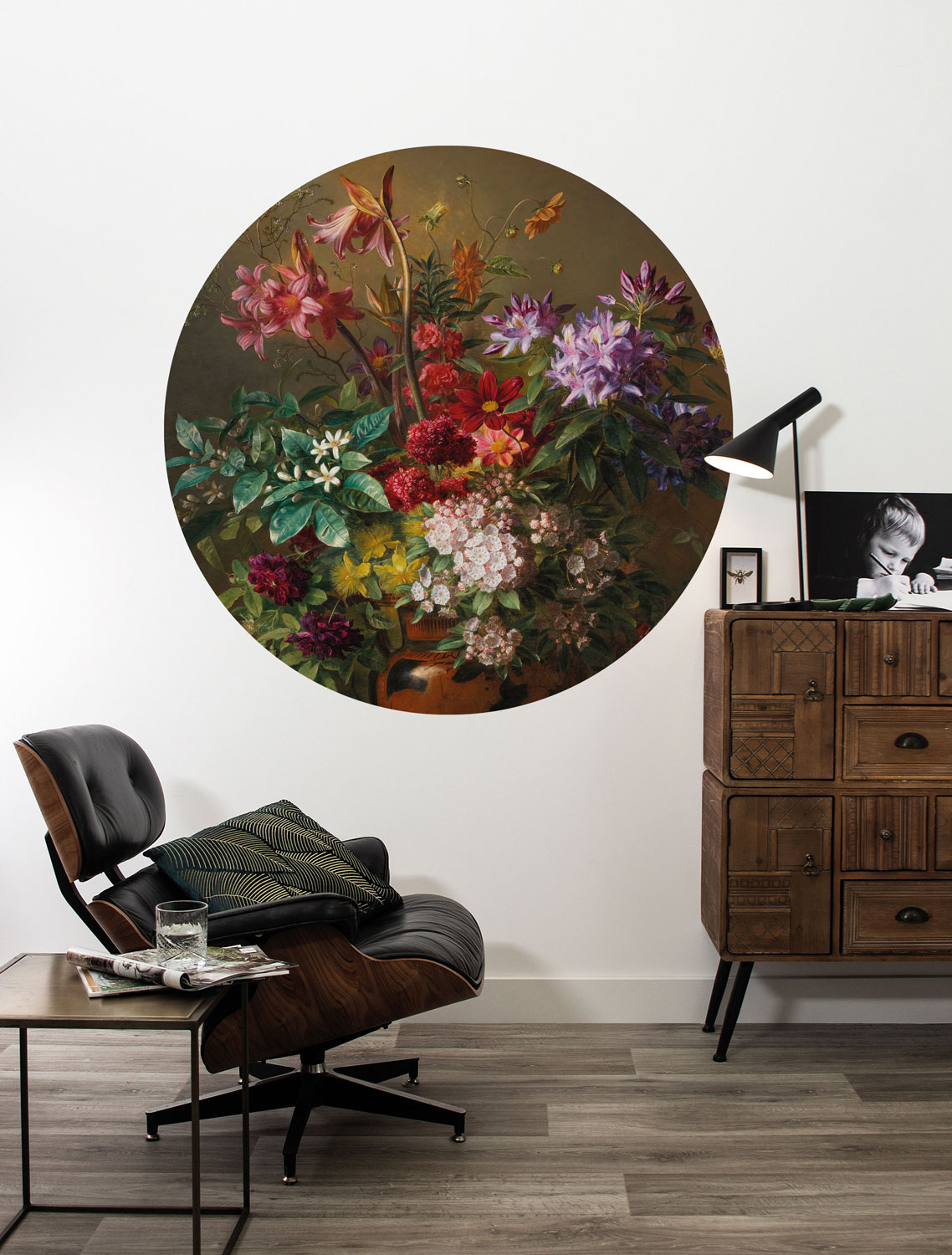 Mural Golden Age Flowers 7 Circle - S - 1.425m
