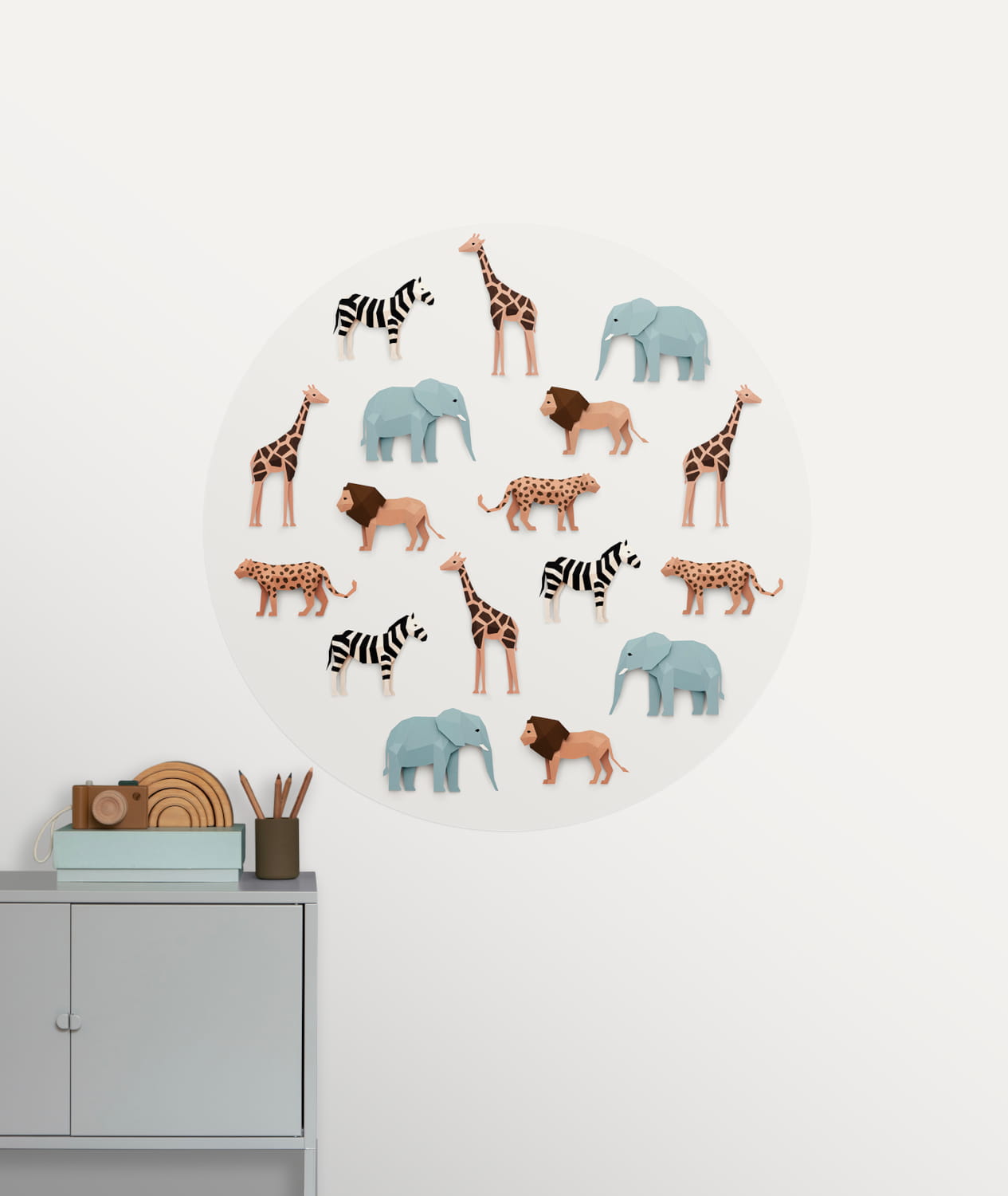 Wandbild Safari Circle/ Safari Cirkel - Original - 0,95 m