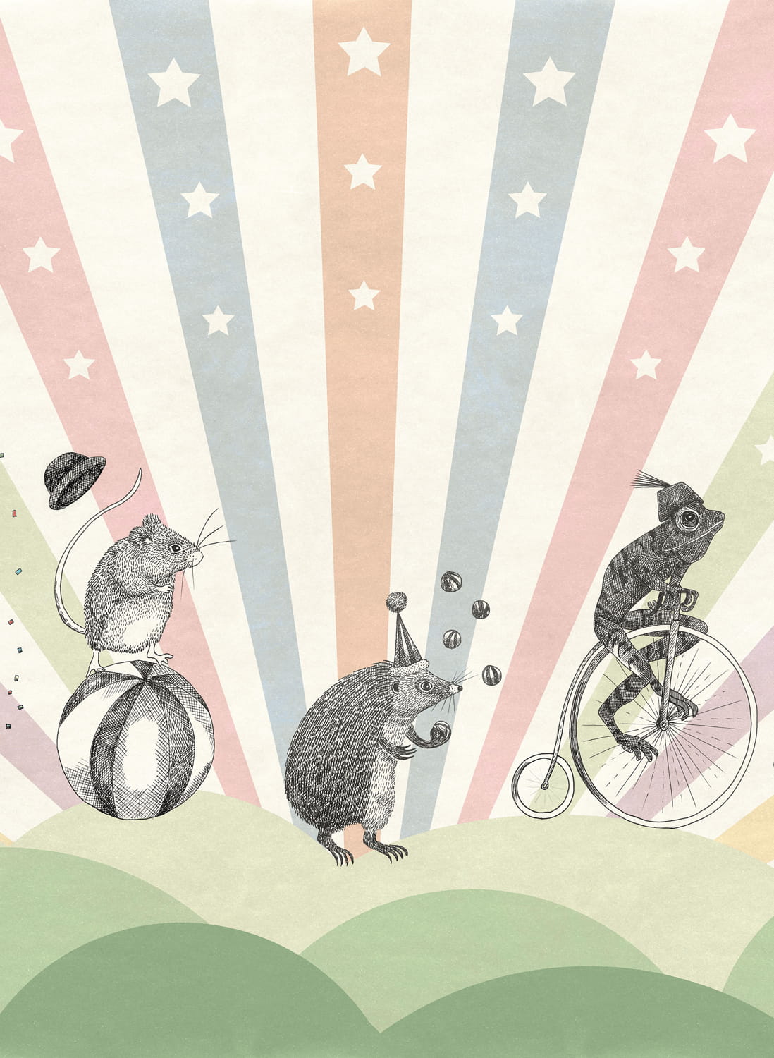 Wandbild Circus - Pastel
