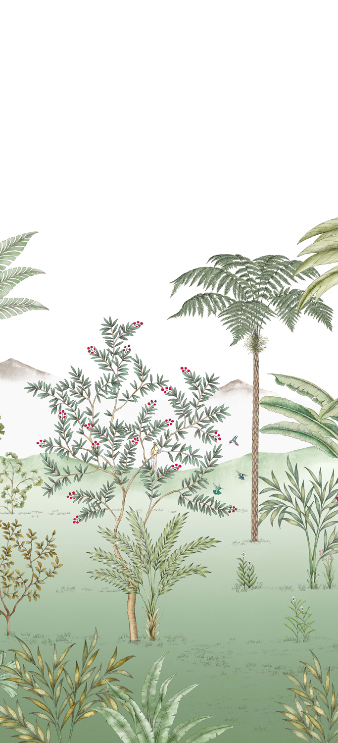 Wandbild Jardin des Oiseaux Jade - Panel C