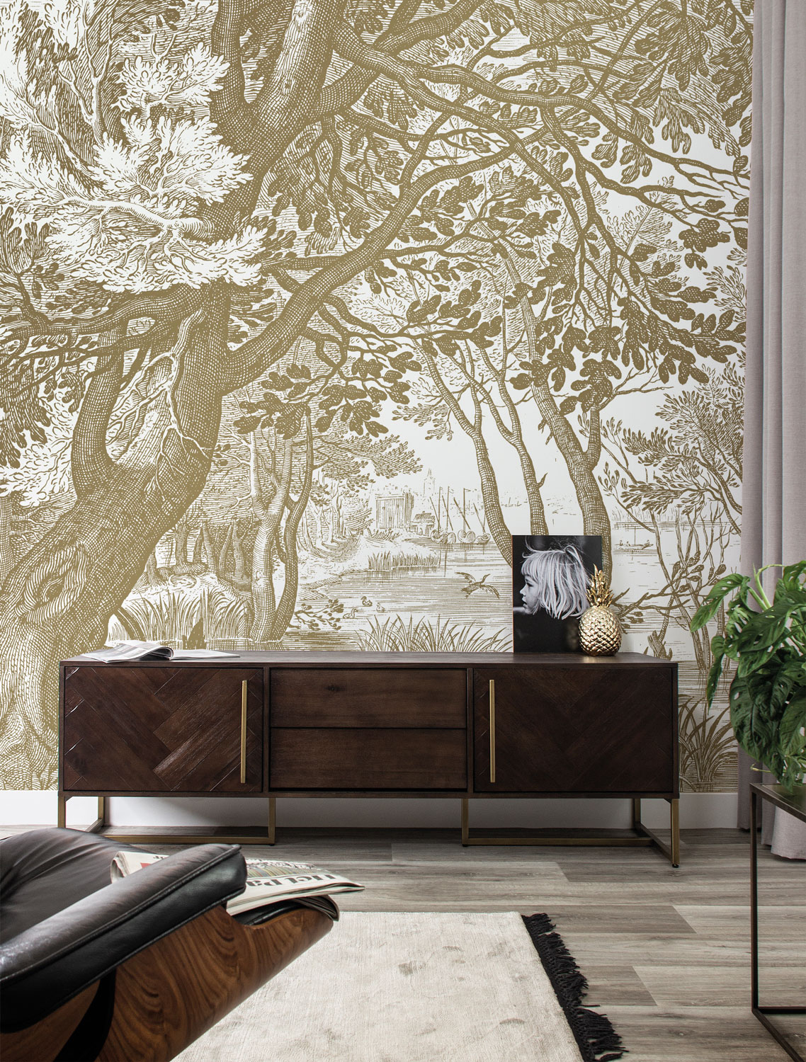 Wandbild Engraved Landscapes Gold 4 - L