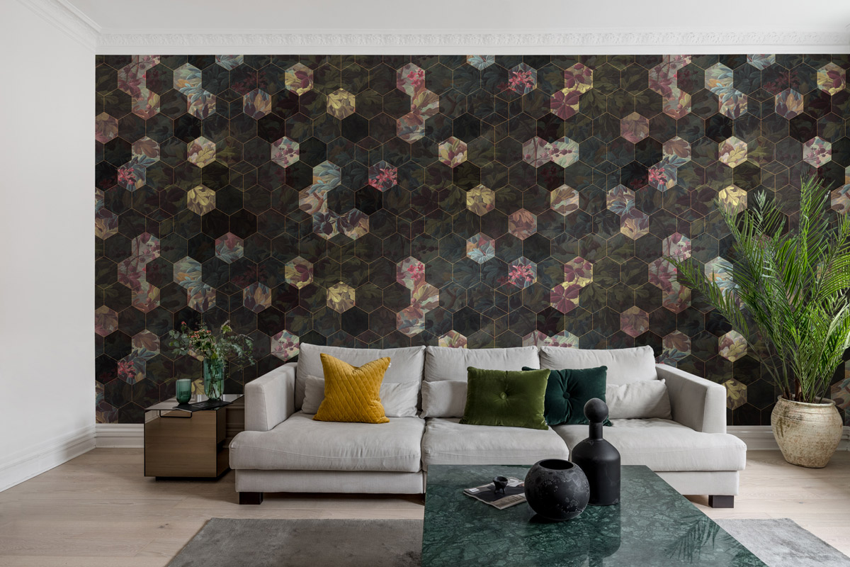 Wandbild Vinum Hexagon
