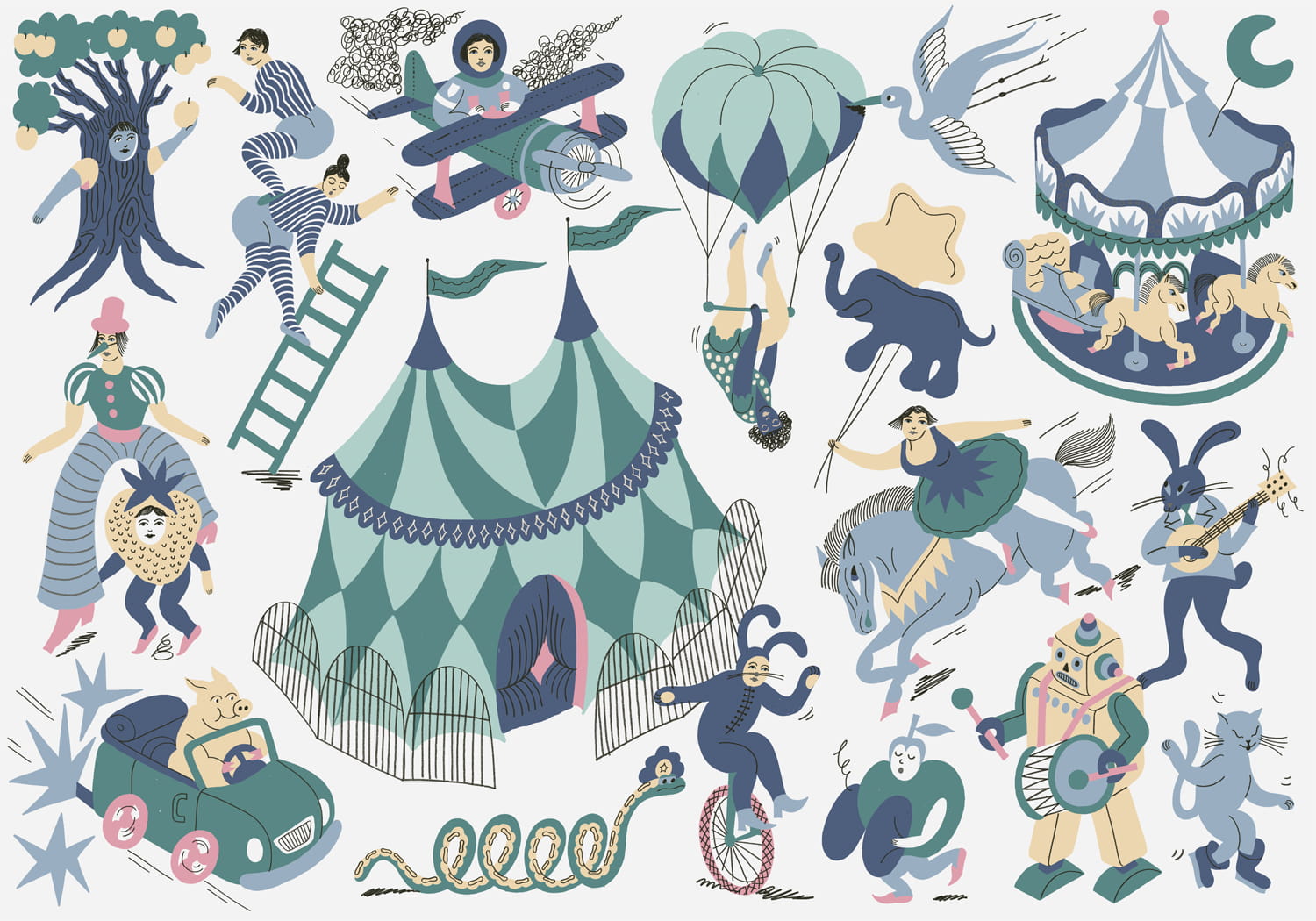 Wandbild Magic Circus - Mint