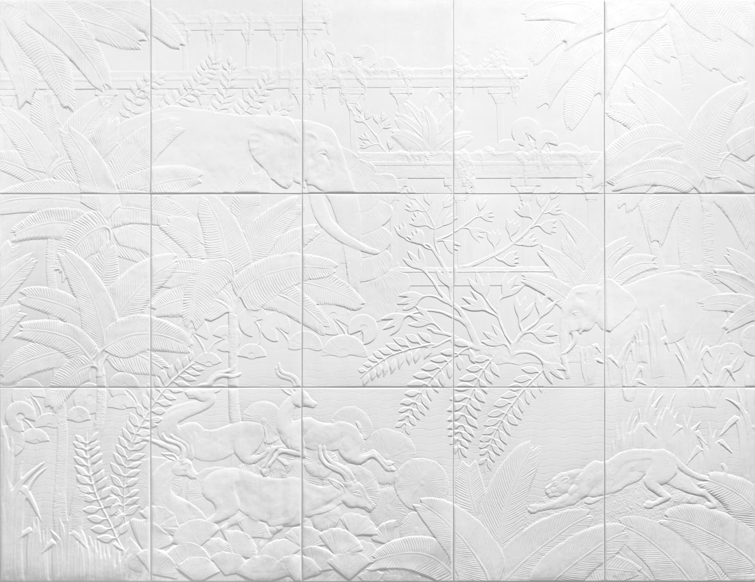 Wandbild Between Rivers - Cream