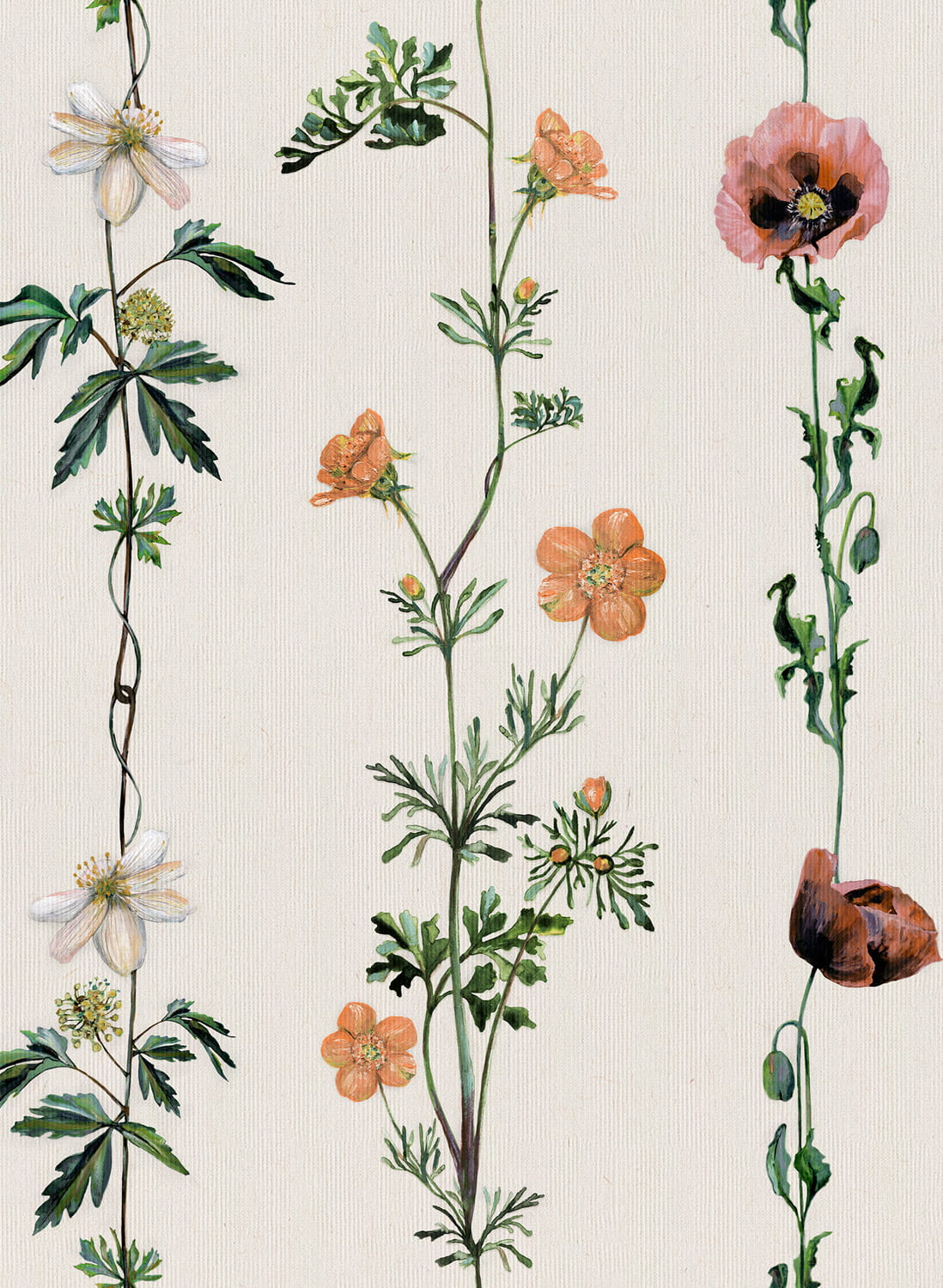 Tapete Climbing Flowers - Linen