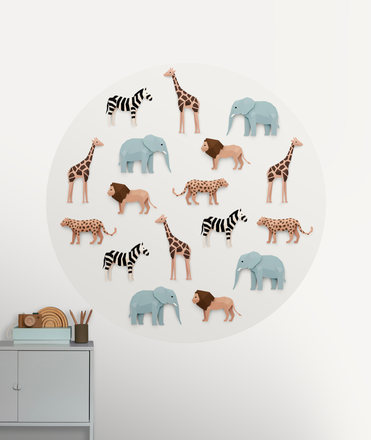 Wandbild Safari Circle/ Safari Cirkel - Original - 1,425 m
