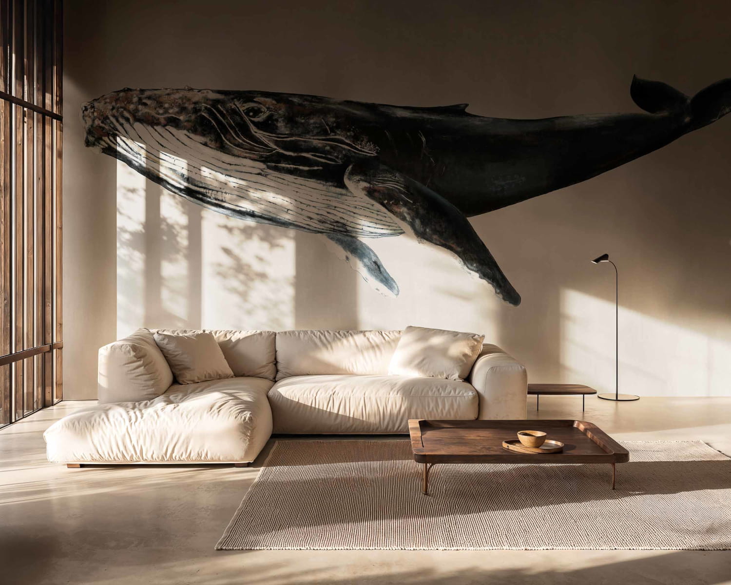 Wandbild Humpback Whale - Grey