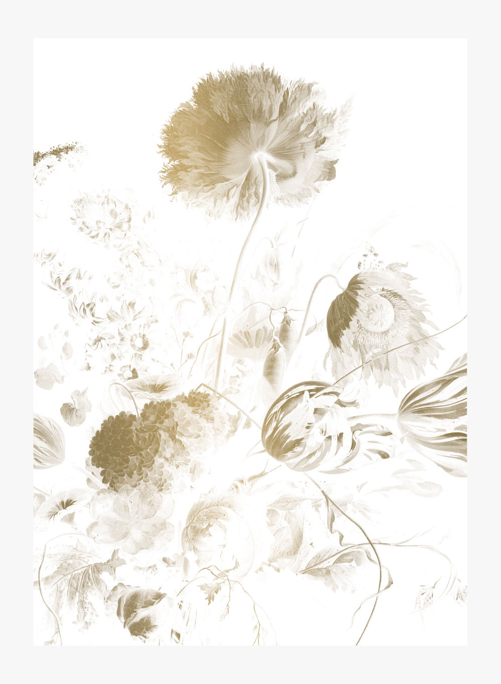 Wandbild Golden Age Flowers Gold 2 - M
