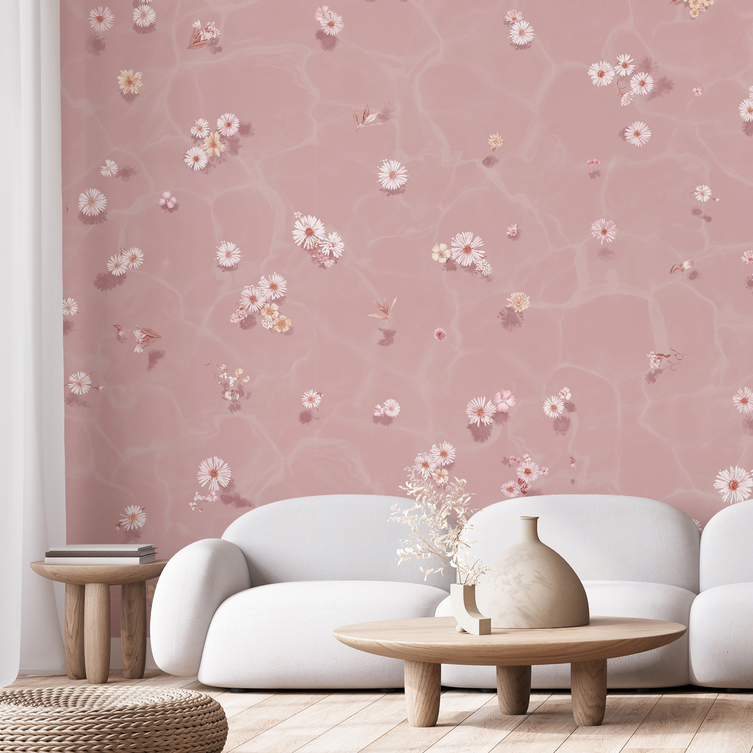 Tapete Floral Bath - Blush