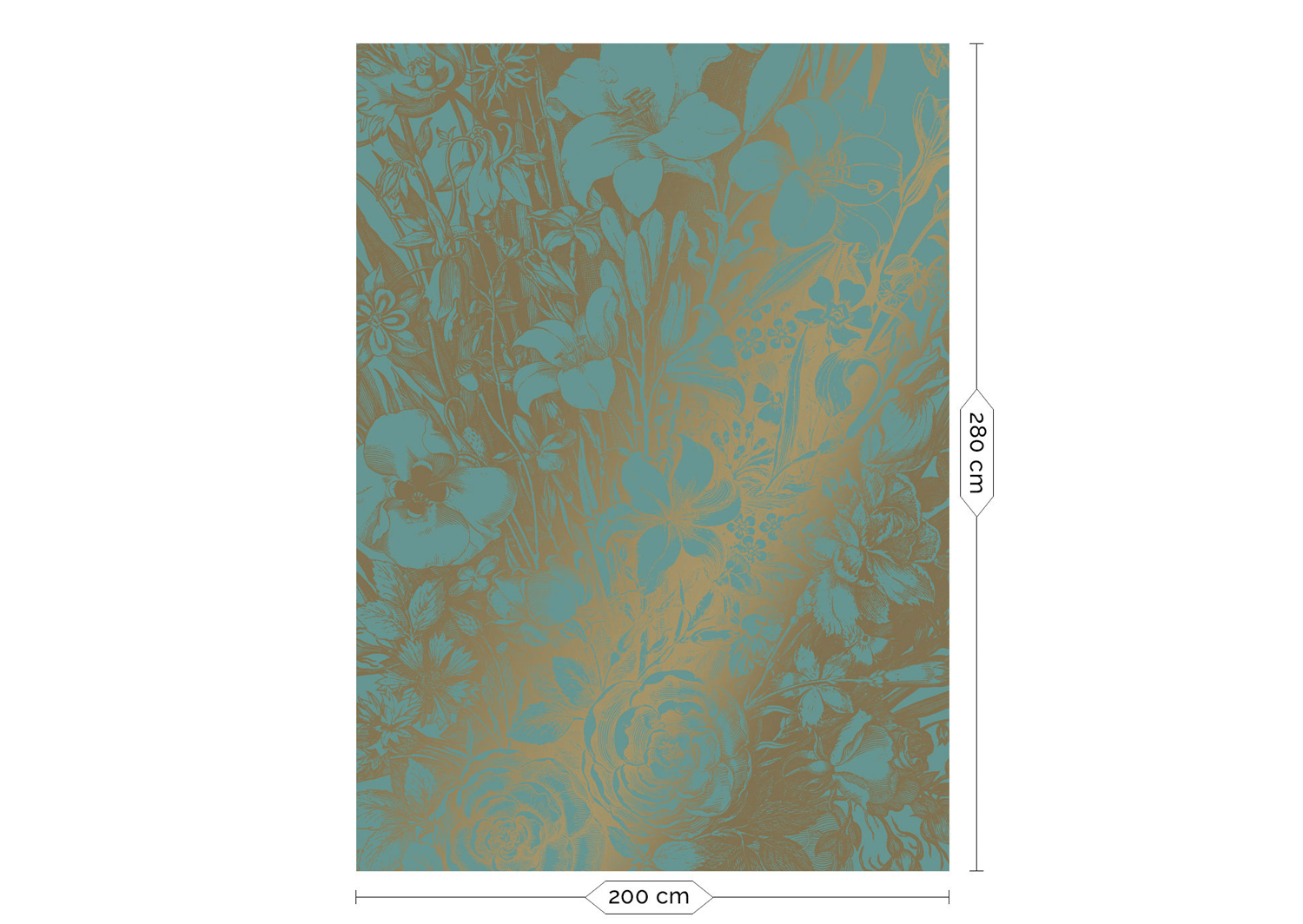 Wandbild Engraved Flowers Gold 9 - M