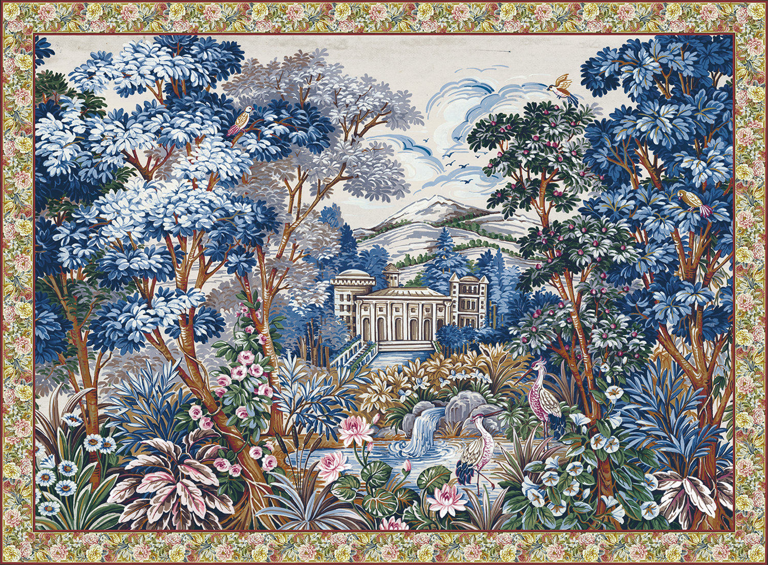 Wandbild Tapestry - Blue