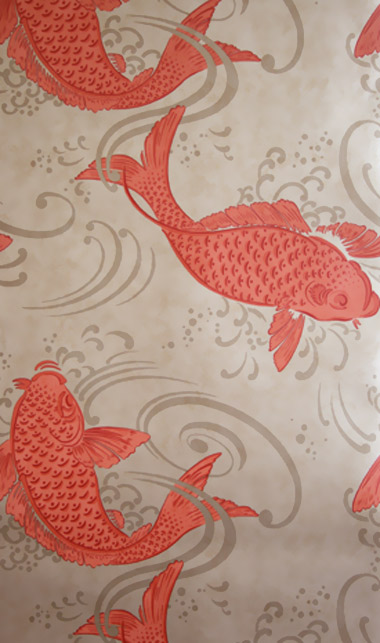 Tapete Derwent - Coral/ Gilver