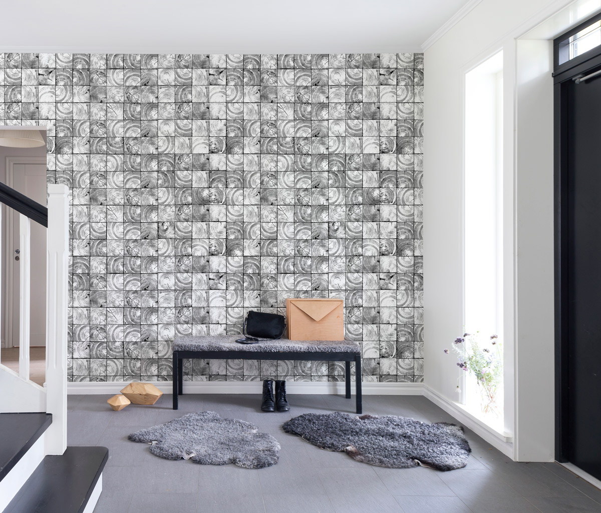 Wandbild Age Rings - Black/ White