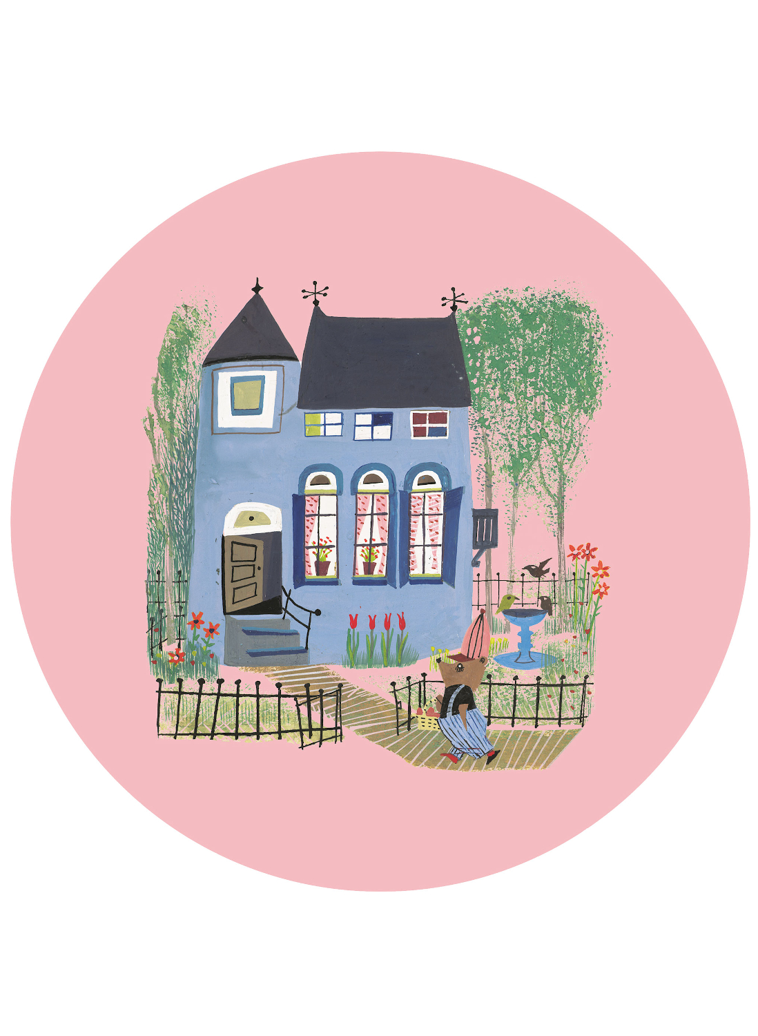 Carta da parati panoramica Bear Blue House - Multicolor - Ø 1,9m