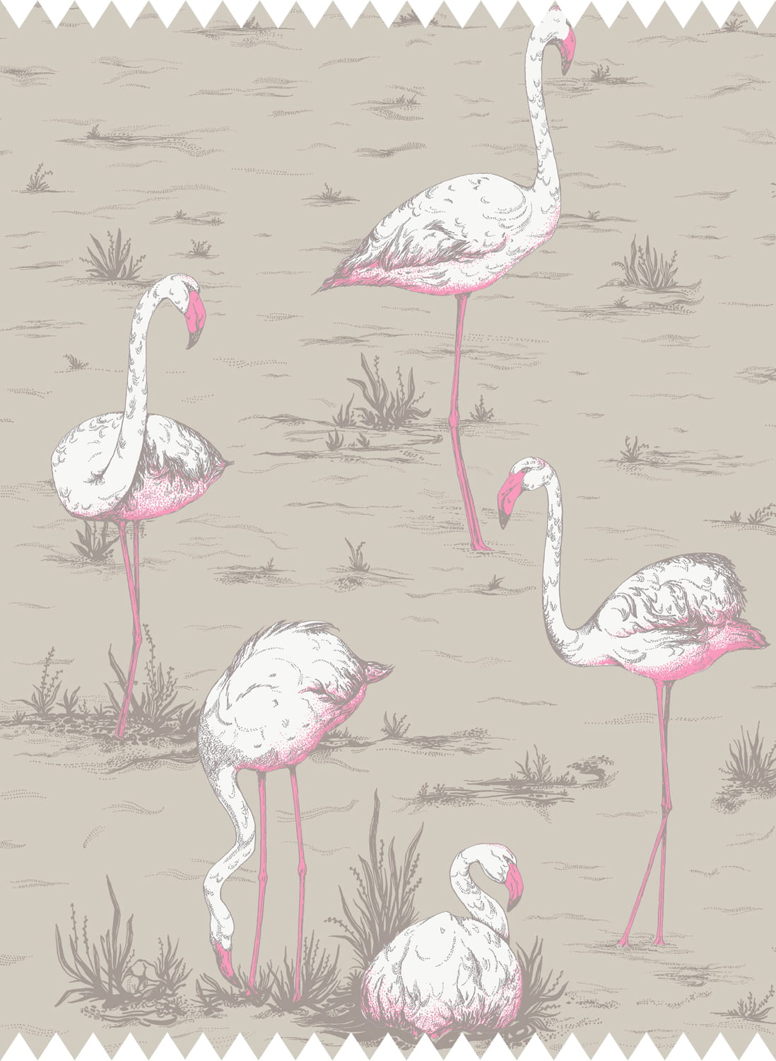 Stoff Flamingos Linen Union