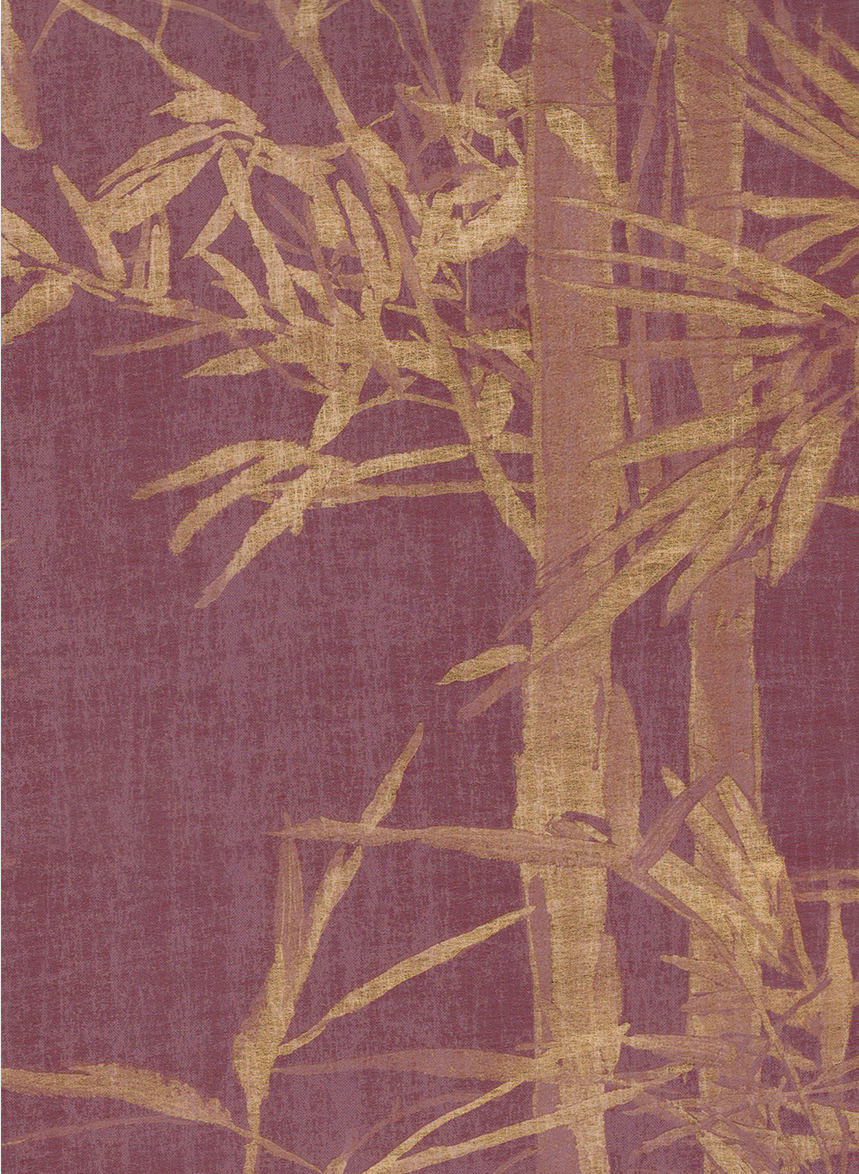 Wandbild Bamboo Gold Burgundy - Panel A