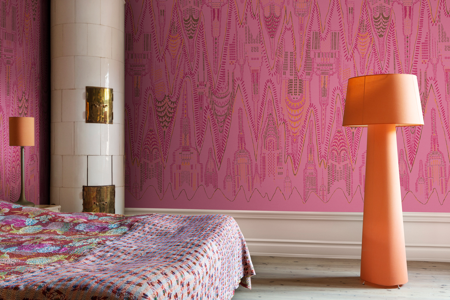 Wandbild Manhattan - Hot Pink